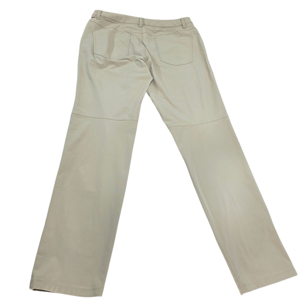 Lululemon Commission Pant Slim Mens 33 Tan Khaki Polyester Golf Chino - Picture 2 of 9